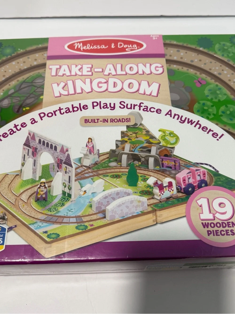 Melissa & Doug Take-Along Kingdom Playset - Pink, Green, Purple